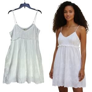 Eyelet Mini Dress Boho Embroidered Babydoll Very J